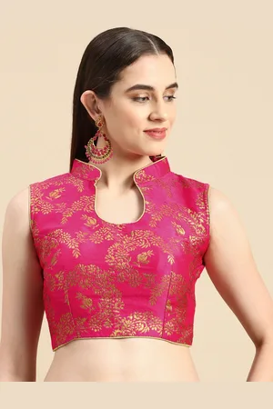 flaher Women Ethnic Motifs Woven Design Art Silk Padded Blouse