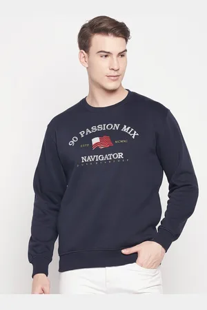 Duke Men Blue Printed Sweatshirt