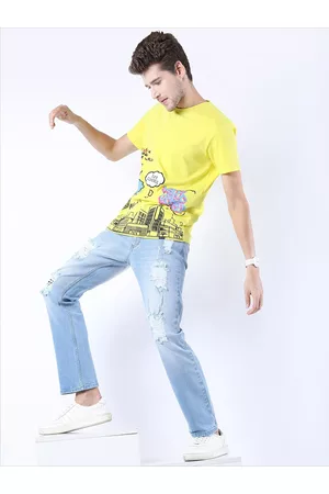 Ketch Men Green Typography Printed Slim Fit T-shirt
