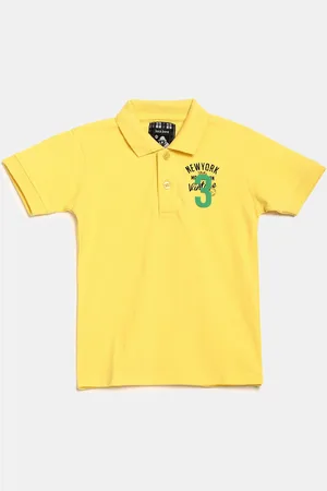 V-Mart Kids Yellow Polo Collar Cotton T-shirt