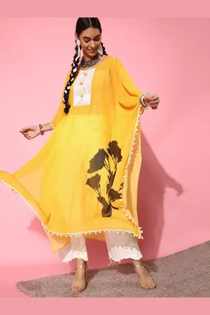 indo street Floral Printed Kaftan Kurta