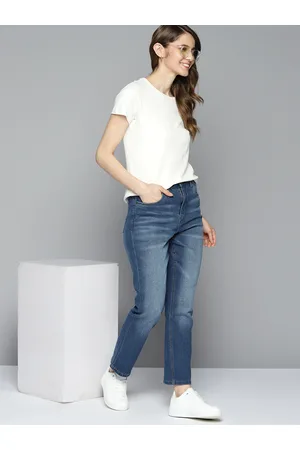 Mast & Harbour Women Blue Straight Fit Light Fade Stretchable Jeans