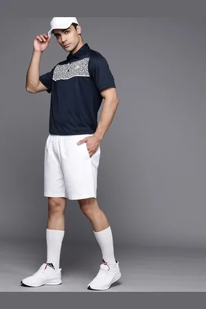 adidas Chest-Print Polo Collar T-Shirt