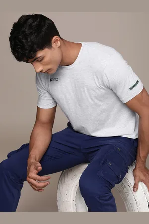 FORCE IX Men Brand Logo Printed Applique T-shirt