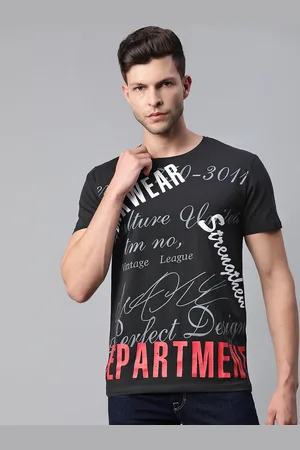 Pierre Carlo Men Black & White Typography Printed T-shirt