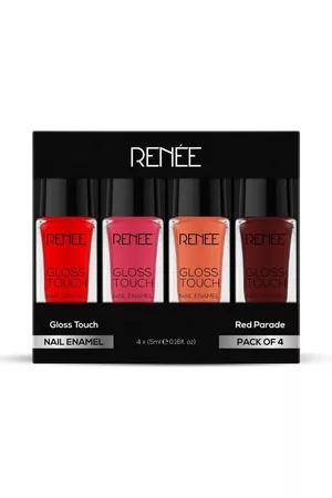 Renee Set Of 4 Gloss Touch Nail Enamel, 20ml - N03 Red Parade