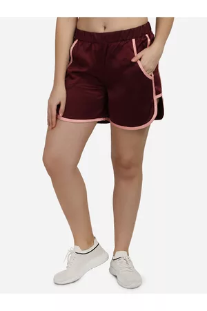 Smarty Pants Women Burgundy Training or Gym Sports Shorts
