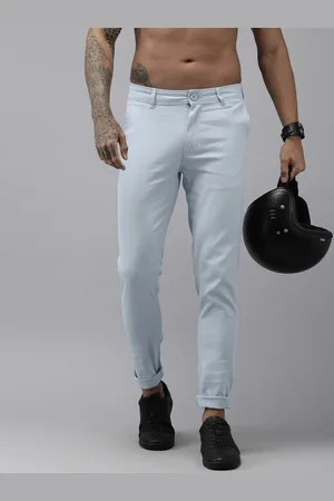 Roadster Men Blue Slim Tapered Fit Chinos Trousers