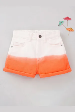 Ed-a-Mamma Girls Ombre Printed Mid-Rise Cotton Regular Fit Shorts