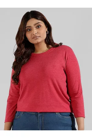 Instafab Women Plus Size Round Neck Cotton T-shirt
