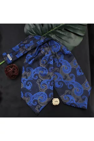 Kavove Unisex Blue Woven Design Cravat