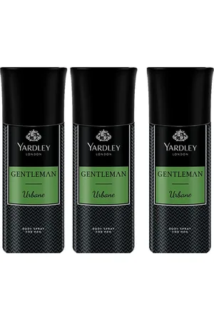 YARDLEY LONDON Unisex Men Set Of 3 Gentleman Urbane Deodorant Body Spray - 150 ml Each