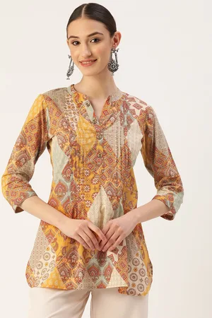 Jaipur Ethnic Print Mandarin Collar Top