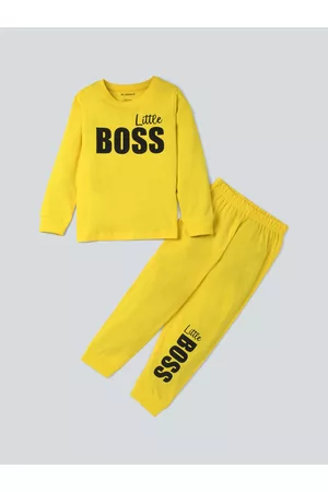 BE AWARA Kids Typography Printed Pure Cotton Clothing Set