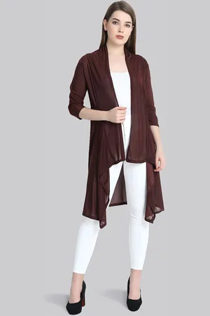 BuyNewTrend Women Brown High-Low Shrug