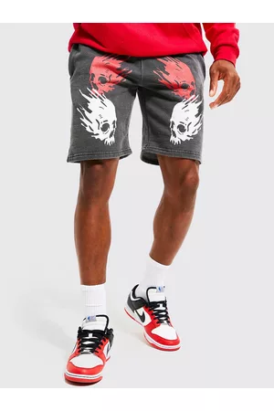 Boohoo Slim Fit Graphic Jersey Shorts