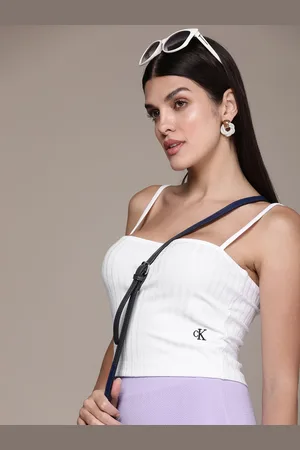 Calvin Klein Ribbed Shoulder Strap Crop Top