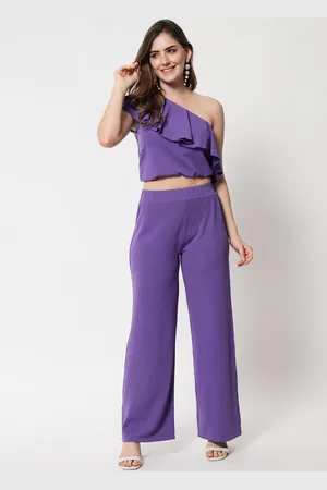 KOTTY One Shoulder Ruffles Details Top & Trouser Co-Ords Set