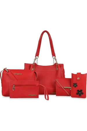 Bagsy Malone Women 5 Pieces PU Structured Shoulder Bag Set