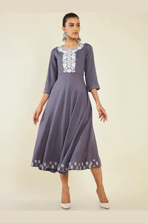 Soch Floral Embroidered Ethnic A-Line Dress