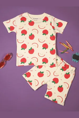 BE AWARA Kids Conversational Printed Pure Cotton Clothing Set