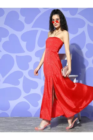 Berrylush Women Solid Off Shoulder Party Maxi Dress