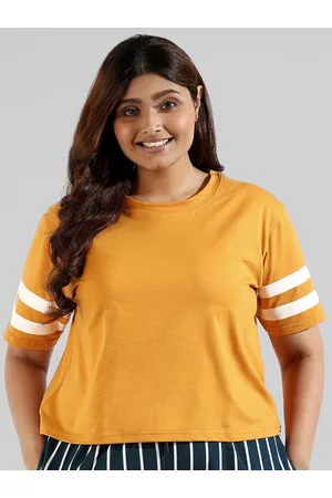Instafab Women Plus Size Round Neck Cotton Top