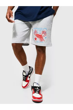 Boohoo NYC Eagle Graphic Jersey Shorts