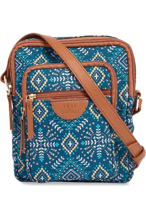 TEAL Ethnic Motifs Printed Sling Bag
