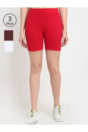 GRACIT Women White Biker Shorts