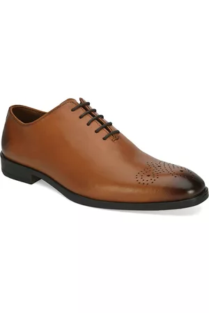 San Frissco Men Perforated Genuine Leather Formal Oxfords