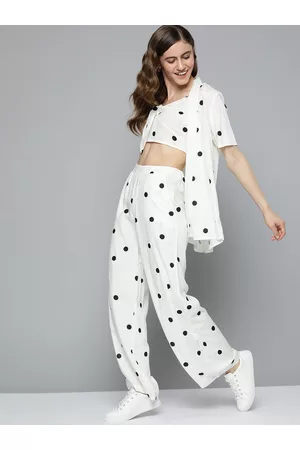Mast & Harbour Women Black Printed Top with Trousers