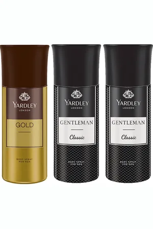YARDLEY LONDON Men Set of Gold & 2 Gentleman Classic Body Sprays - 150 ml Each