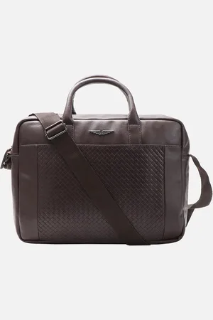 Police Men Textured Leather Messenger Bag