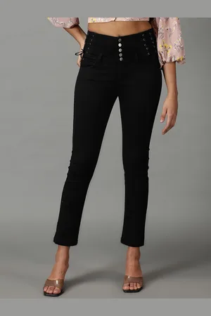 SHOWOFF Women Slim Fit High-Rise Stretchable Cropped Jeans