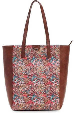 TEAL Floral Printed Oversized Shopper Tote Bag