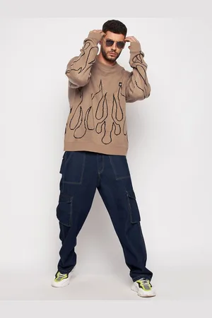 FUGAZEE Men Brown & Black Printed Pullover