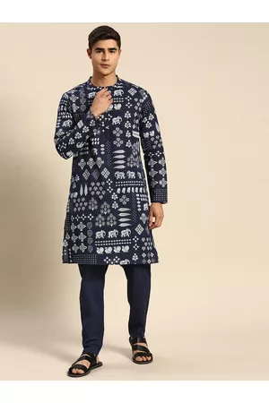 Anouk Men Ethnic Motifs Printed Regular Pure Cotton Kurta with Pyjamas