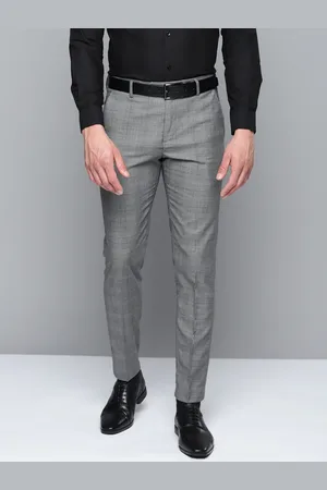Buy Park Avenue Men Self Design Smart Slim Fit Formal Trousers - Trousers  for Men 22643930 | Myntra