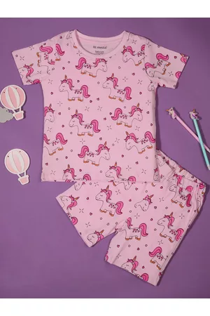 BE AWARA Kids Conversational Printed Pure Cotton Clothing Set
