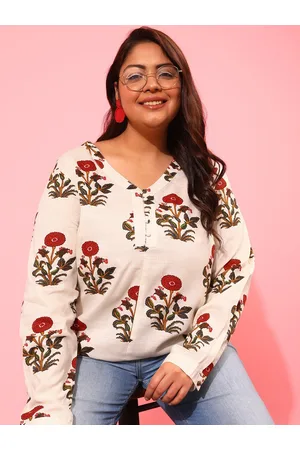 CURVY STREET Plus Size Floral Print Top