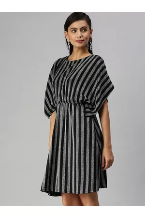 SHOWOFF Striped Extended Sleeves Kaftan Dress