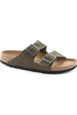 Birkenstock Arizona Thyme Regular Width Suede Leather Two-Strap Sandals