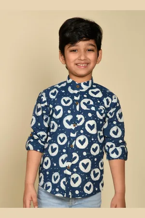 LIL PITAARA Boys Comfort Conversational Printed Cotton Casual Shirt