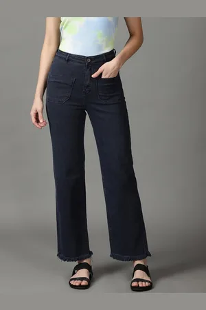 SHOWOFF Women Clean Look Wide Leg High-Rise Stretchable Jeans