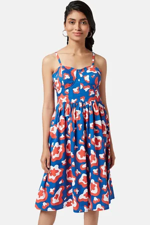 PEOPLE Floral Shoulder Straps Cotton Dress