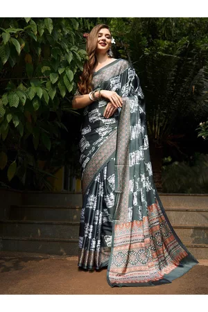 Anouk Tie and Dye Pure Crepe Block Print Saree