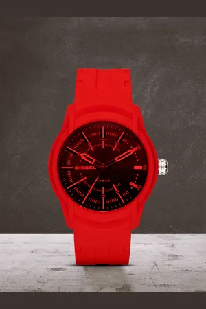 Buyr.com | Smartwatches | Diesel On Men's 45mm Fadelite Stainless Steel and  Silicone Touchscreen Smart Watch, Color: Red (Model: DZT2019)