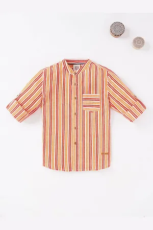Ed-a-Mamma Boys Cotton Sustainable Striped Casual Shirt