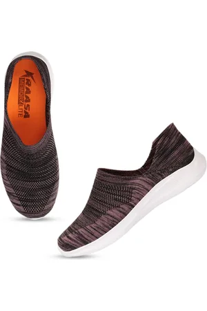 Kraasa Women Mesh Comfort Insole Contrast Sole Slip On Sneakers